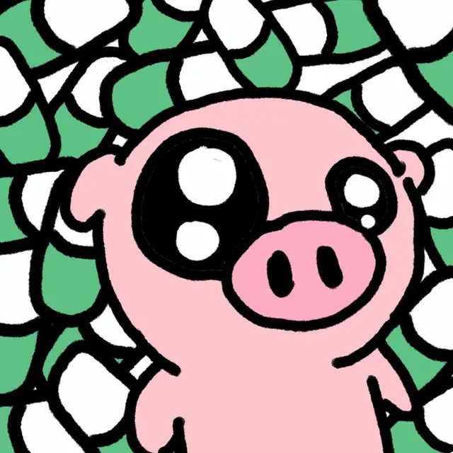 Wide-eyed Pip surrounded by green and white capsules