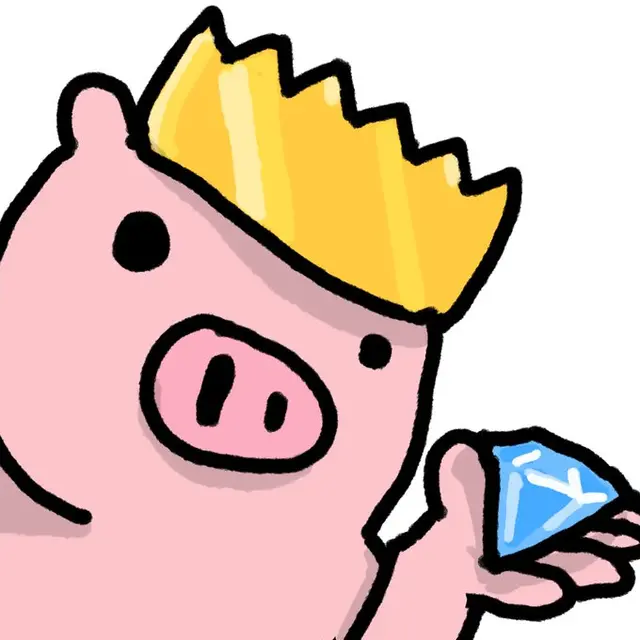 Pip wearing a golden crown and holding a diamond